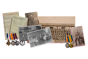WW1 medals, photographs and documents